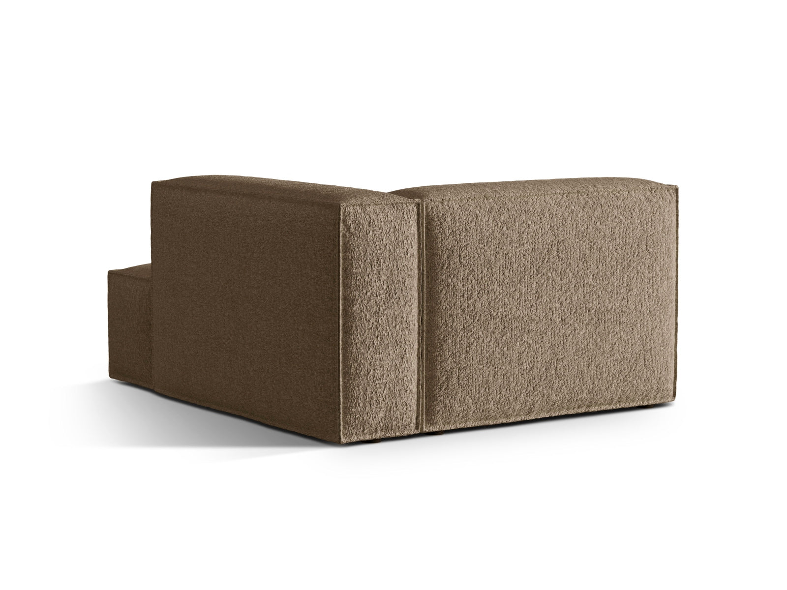 Stilvolle Nuria Boucle Chaise Longue rechts, 1 Sitzer in edlem Cappuccino, perfekt für kreative Wohnraumgestaltungen und modulare Sofalösungen.