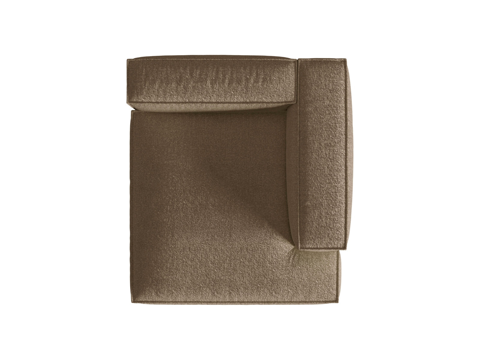 Elegante Nuria Boucle Chaise Longue rechts, 1 Sitzer in warmem Cappuccino, ideal für moderne und flexible Wohnkonzepte.
