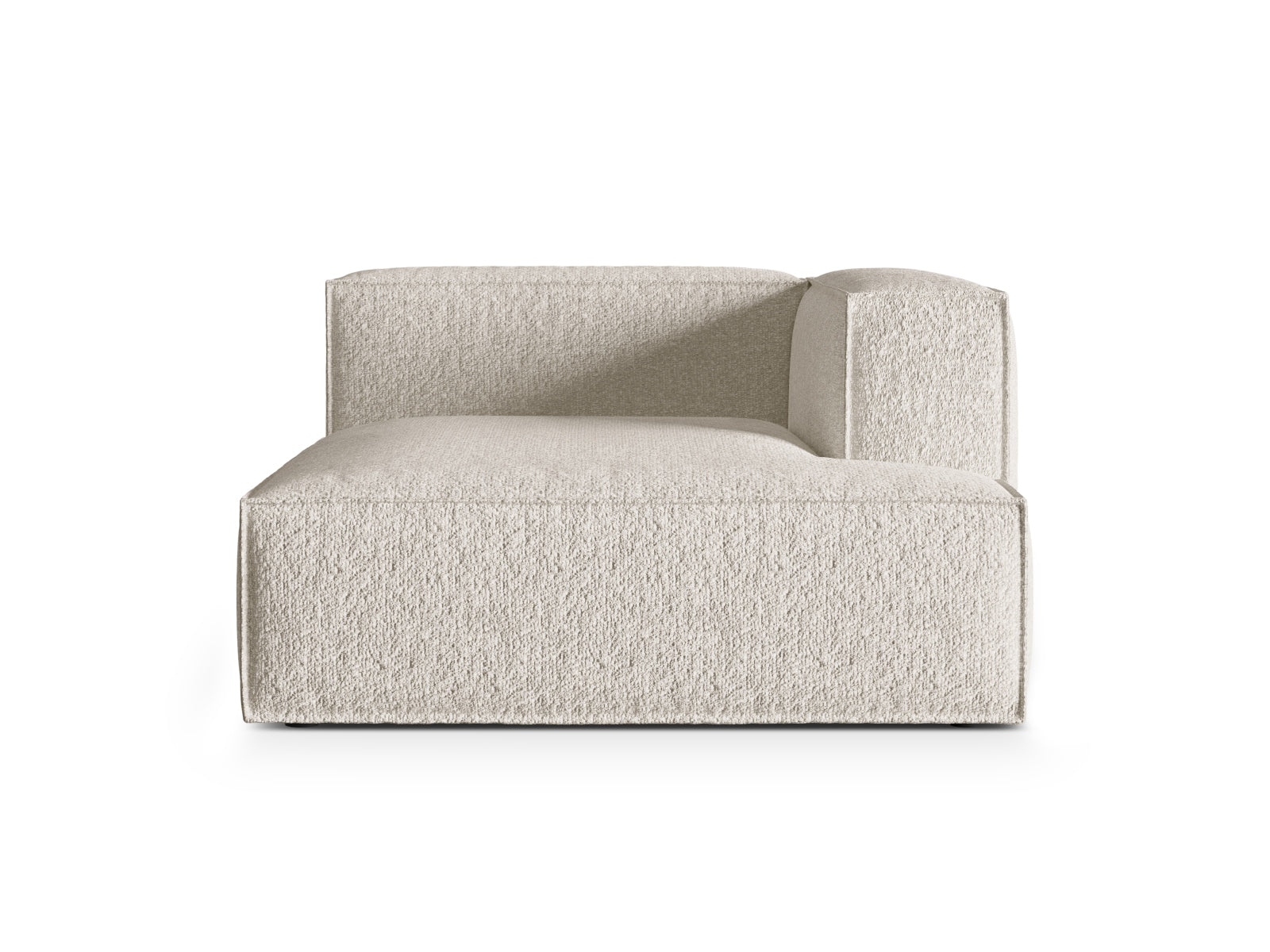 Entdecken Sie die stilvolle Nuria Boucle Chaise Longue rechts von Micadoni – ein komfortabler 1-Sitzer, der modernes Design und Gemütlichkeit vereint.