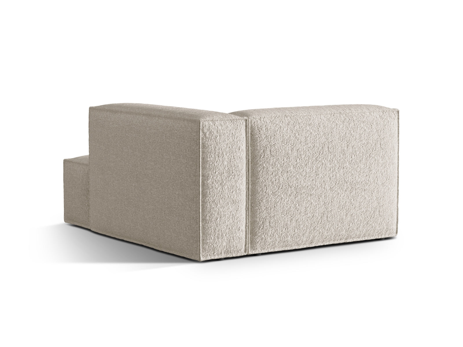 Beige Nuria Boucle Chaise Longue von Micadoni, ein stilvoller 1-Sitzer für moderne Wohnkonzepte, vereint Komfort und Eleganz.