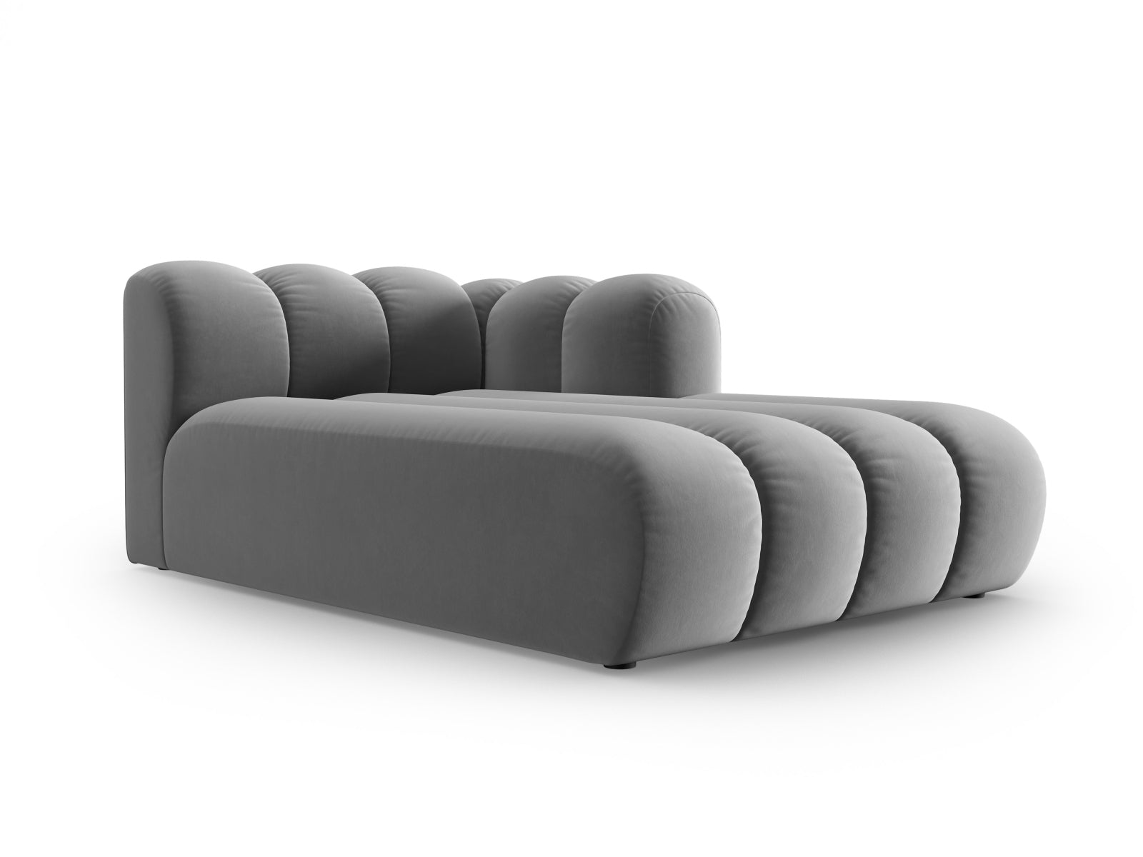 Lupine Velour Sofa Chaise Lounge rechts 2 Sitzer in Grey präsentiert im Onlineshop von KAQTU Design AG. L-Sofa rechts ist von Micadoni
