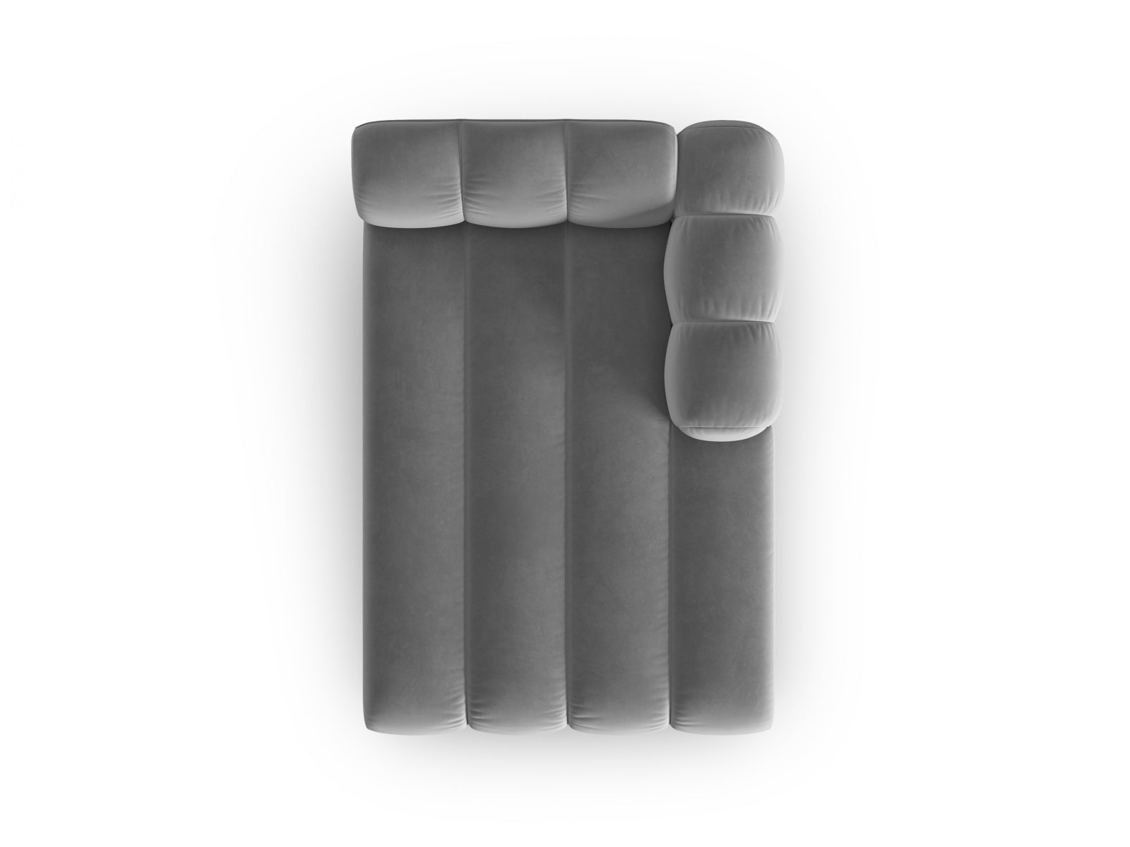 Elegantes Lupine Velour Sofa Chaise Lounge rechts 2 Sitzer von Micadoni. Hochwertiger Velourstoff, optimaler Komfort und modernes Design für Ihr Zuhause.