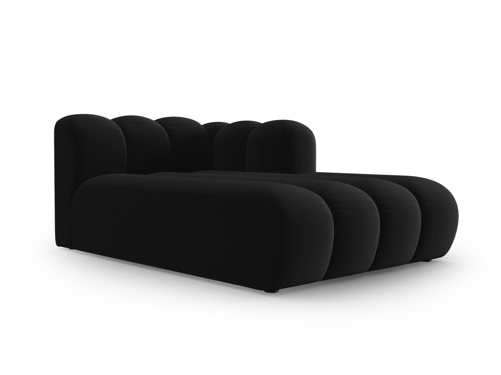Lupine Velour Sofa Chaise Lounge rechts 2 Sitzer in Black präsentiert im Onlineshop von KAQTU Design AG. L-Sofa rechts ist von Micadoni