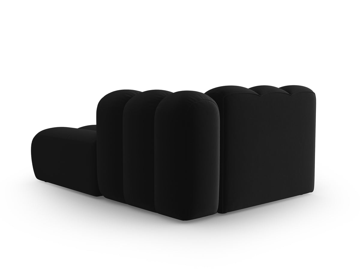 Lupine Velour Sofa Chaise Lounge rechts 2 Sitzer in Black-Salvador präsentiert im Onlineshop von KAQTU Design AG. L-Sofa rechts ist von Micadoni
