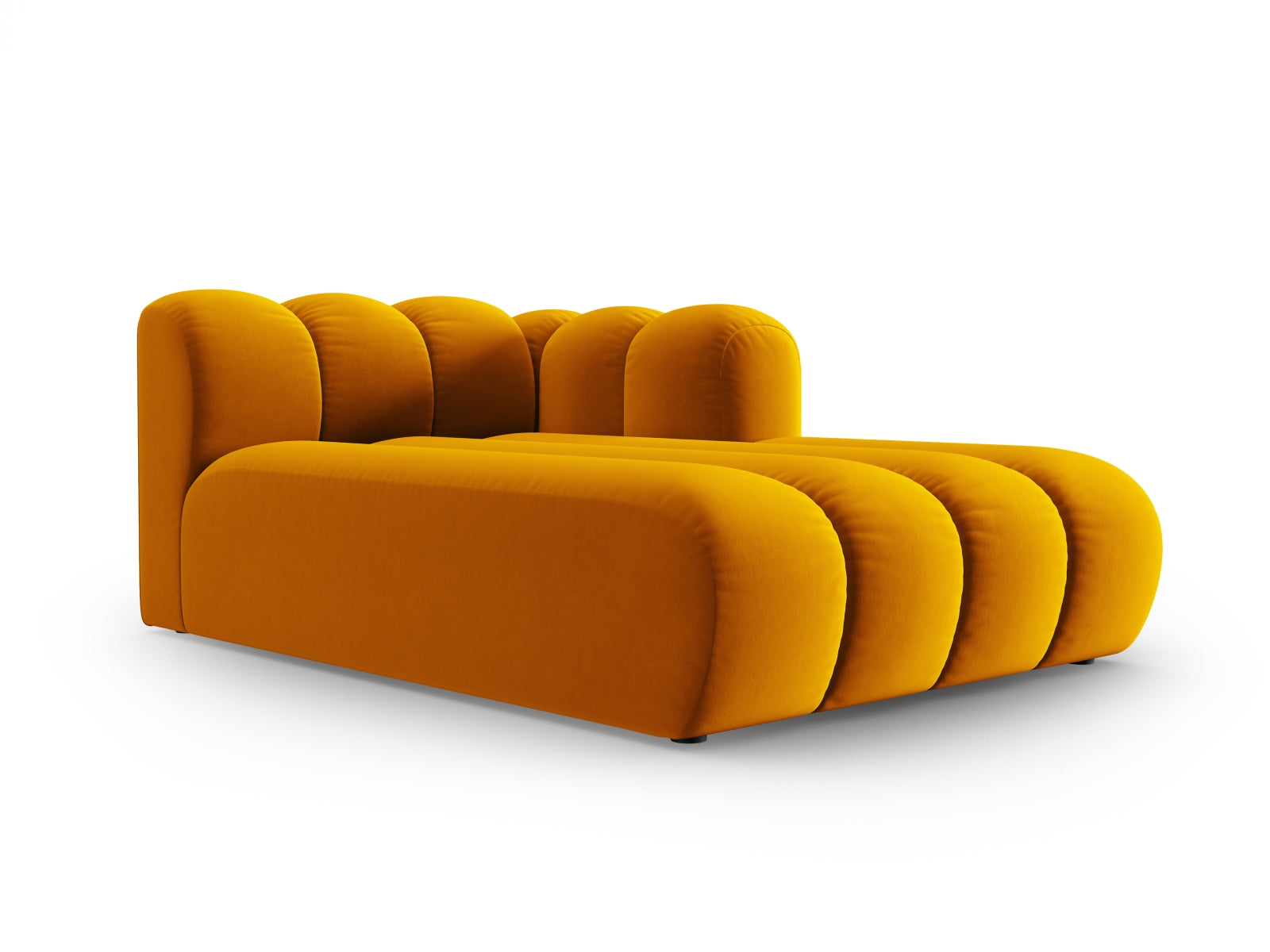 Lupine Velour Sofa Chaise Lounge rechts 2 Sitzer in Yellow präsentiert im Onlineshop von KAQTU Design AG. L-Sofa rechts ist von Micadoni