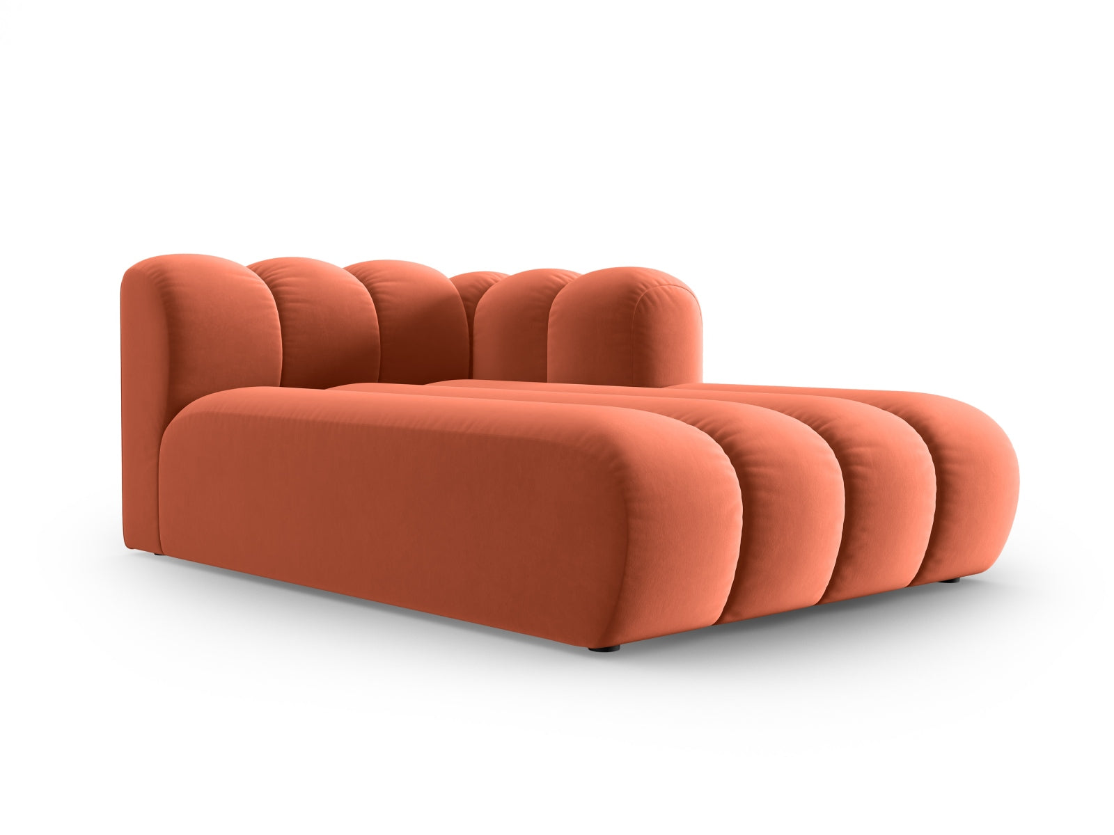 Lupine Velour Sofa Chaise Lounge rechts 2 Sitzer in Coral präsentiert im Onlineshop von KAQTU Design AG. L-Sofa rechts ist von Micadoni