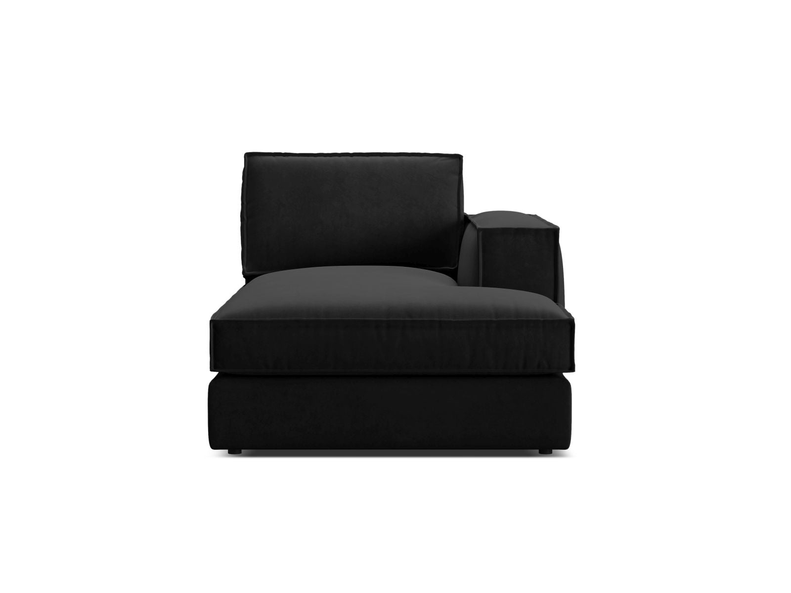 1-Sitzer Chaise Longue rechts Pola in Black-Salvador präsentiert im Onlineshop von KAQTU Design AG. Modulares Sofa ist von Micadoni