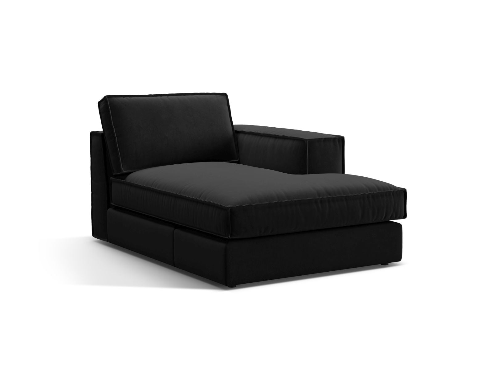 1-Sitzer Chaise Longue rechts Pola in Black-Salvador präsentiert im Onlineshop von KAQTU Design AG. Modulares Sofa ist von Micadoni