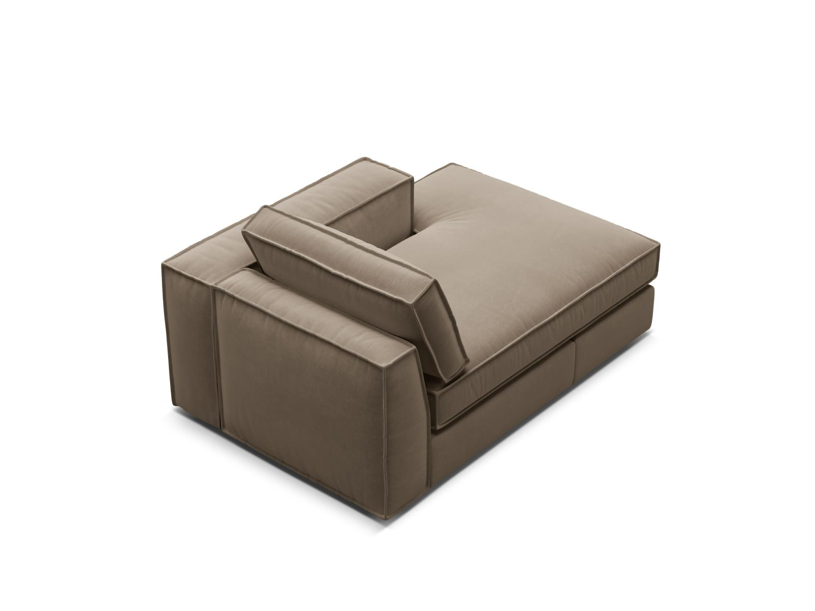 1-Sitzer Chaise Longue rechts Pola in Grey Brown-Salvador präsentiert im Onlineshop von KAQTU Design AG. Modulares Sofa ist von Micadoni