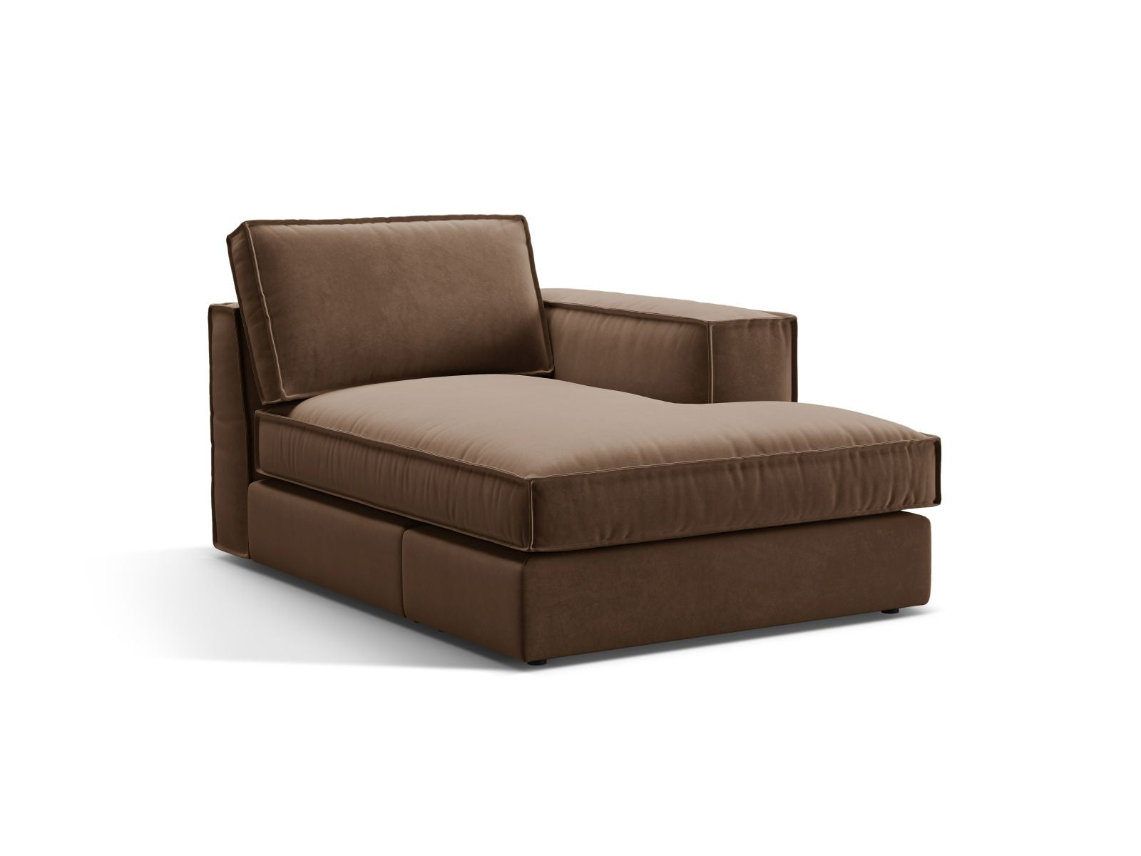 1-Sitzer Chaise Longue rechts Pola in Chocolate-Salvador präsentiert im Onlineshop von KAQTU Design AG. Modulares Sofa ist von Micadoni