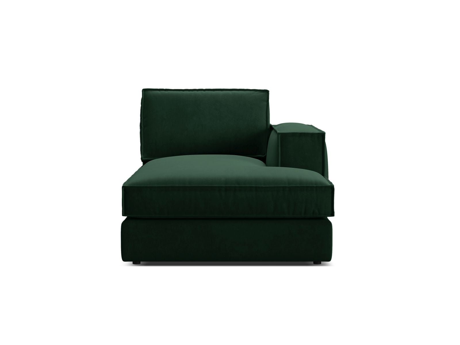 1-Sitzer Chaise Longue rechts Pola in Bottle Green-Salvador präsentiert im Onlineshop von KAQTU Design AG. Modulares Sofa ist von Micadoni