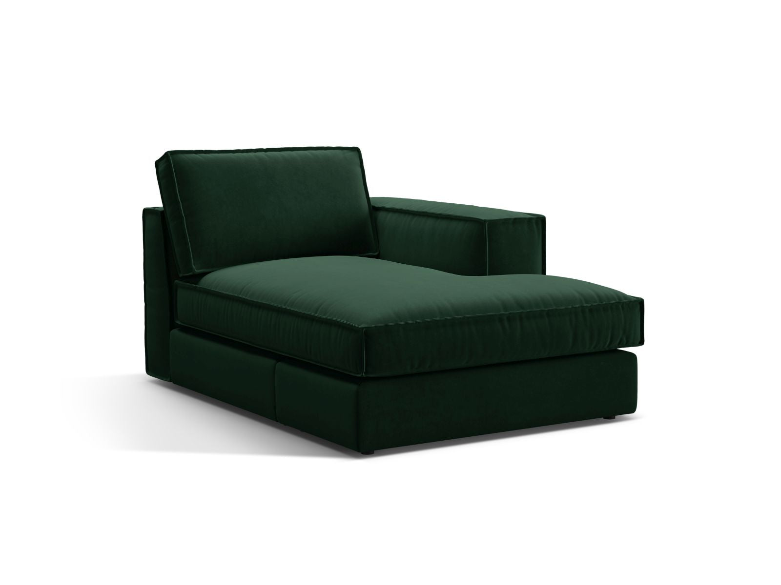 1-Sitzer Chaise Longue rechts Pola in Bottle Green-Salvador präsentiert im Onlineshop von KAQTU Design AG. Modulares Sofa ist von Micadoni