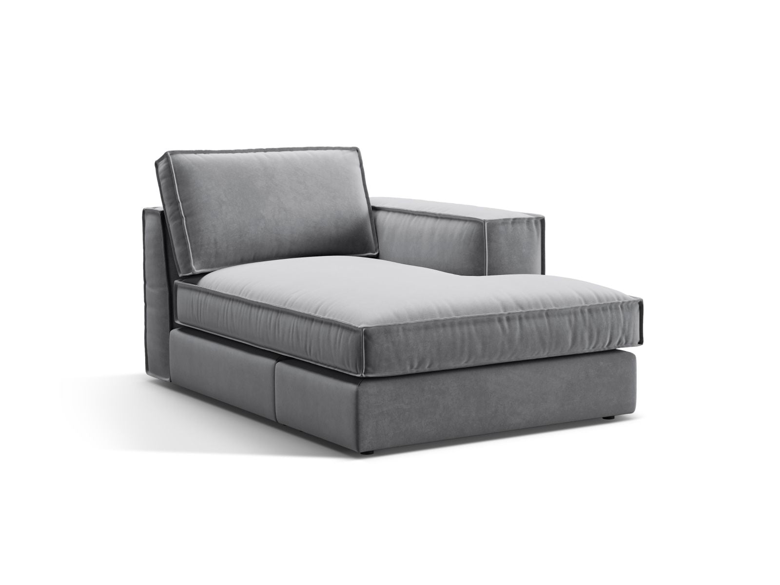 1-Sitzer Chaise Longue rechts Pola in Grey-Salvador präsentiert im Onlineshop von KAQTU Design AG. Modulares Sofa ist von Micadoni