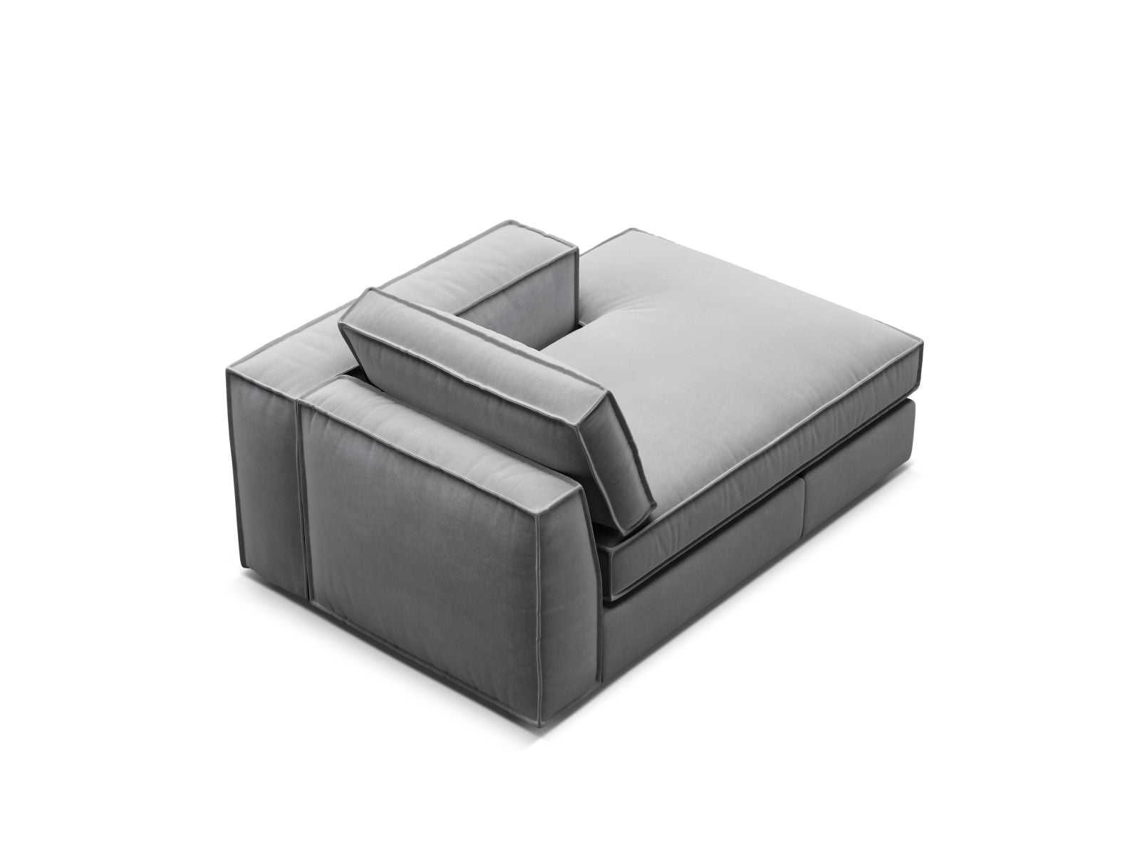 1-Sitzer Chaise Longue rechts Pola in Grey-Salvador präsentiert im Onlineshop von KAQTU Design AG. Modulares Sofa ist von Micadoni