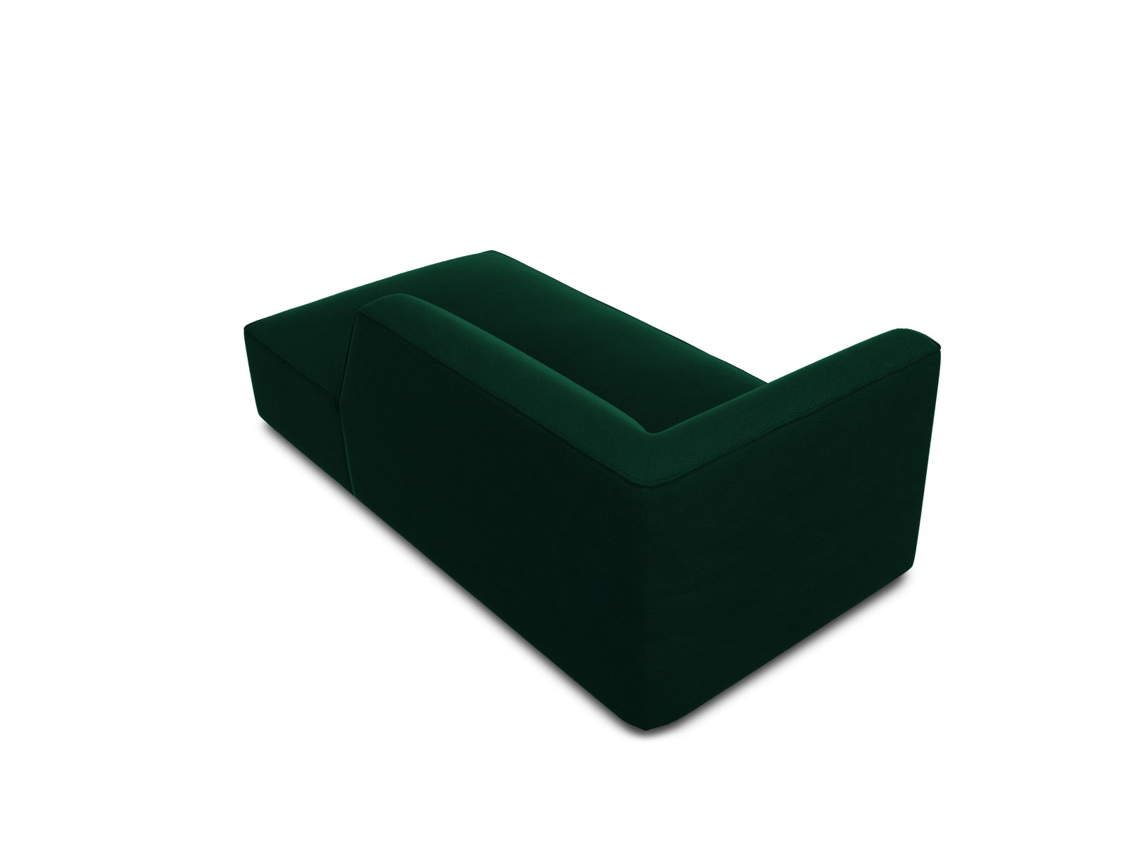 Ruby Velour Sofa Chaise Lounge rechts 1 Sitz in Bottle Green-Salvador präsentiert im Onlineshop von KAQTU Design AG. L-Sofa rechts ist von Micadoni