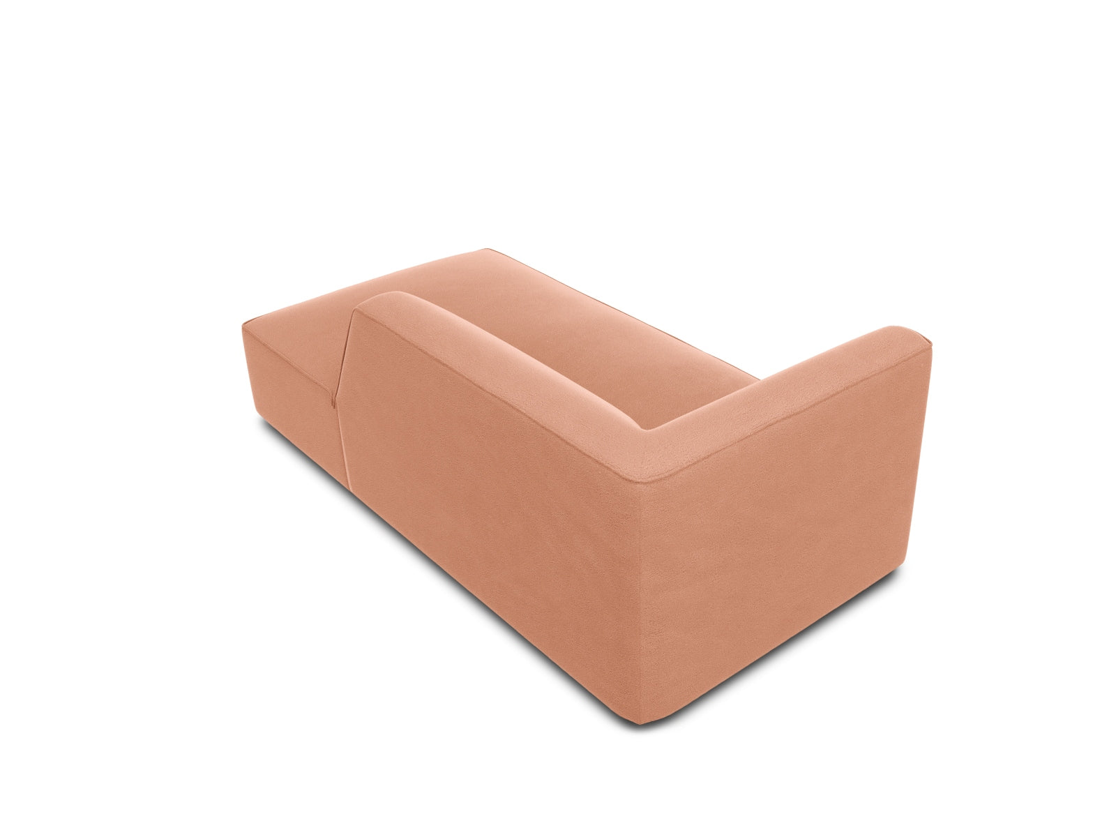Stylisches Ruby Velour Sofa Chaise Lounge in zartem Rosa, perfekt für moderne Interiors und gemütliche Entspannungsecken von Micadoni.