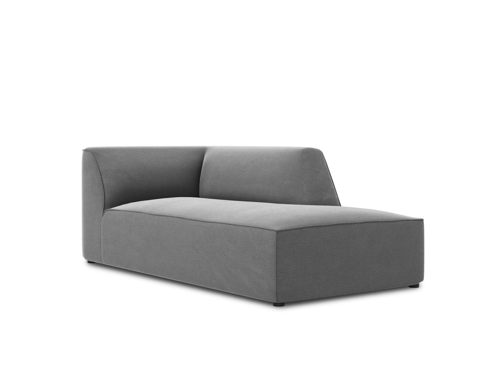 Elegantes Ruby Velour Sofa Chaise Lounge in Rechtsausführung, ideal für moderne Wohnräume und gemütliche Entspannungsecken.