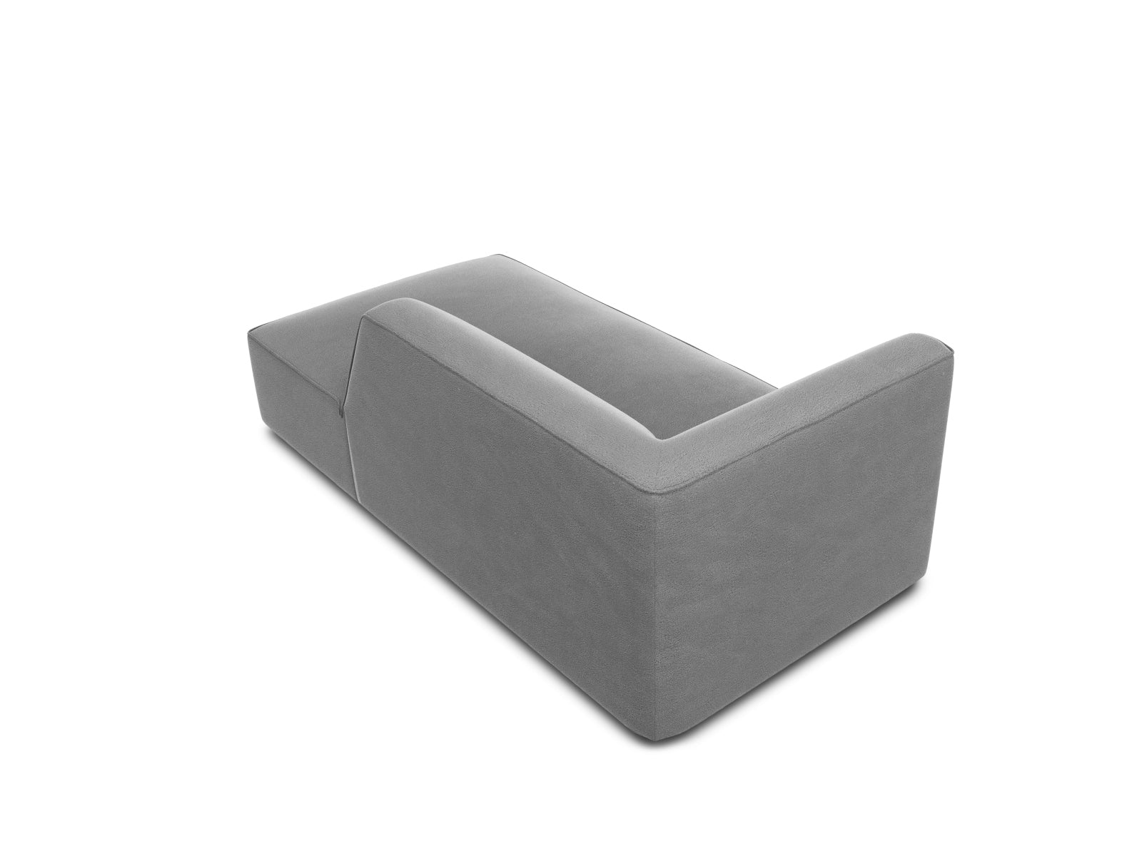Ruby Velour Sofa Chaise Lounge rechts 1 Sitz in Grey-Salvador präsentiert im Onlineshop von KAQTU Design AG. L-Sofa rechts ist von Micadoni