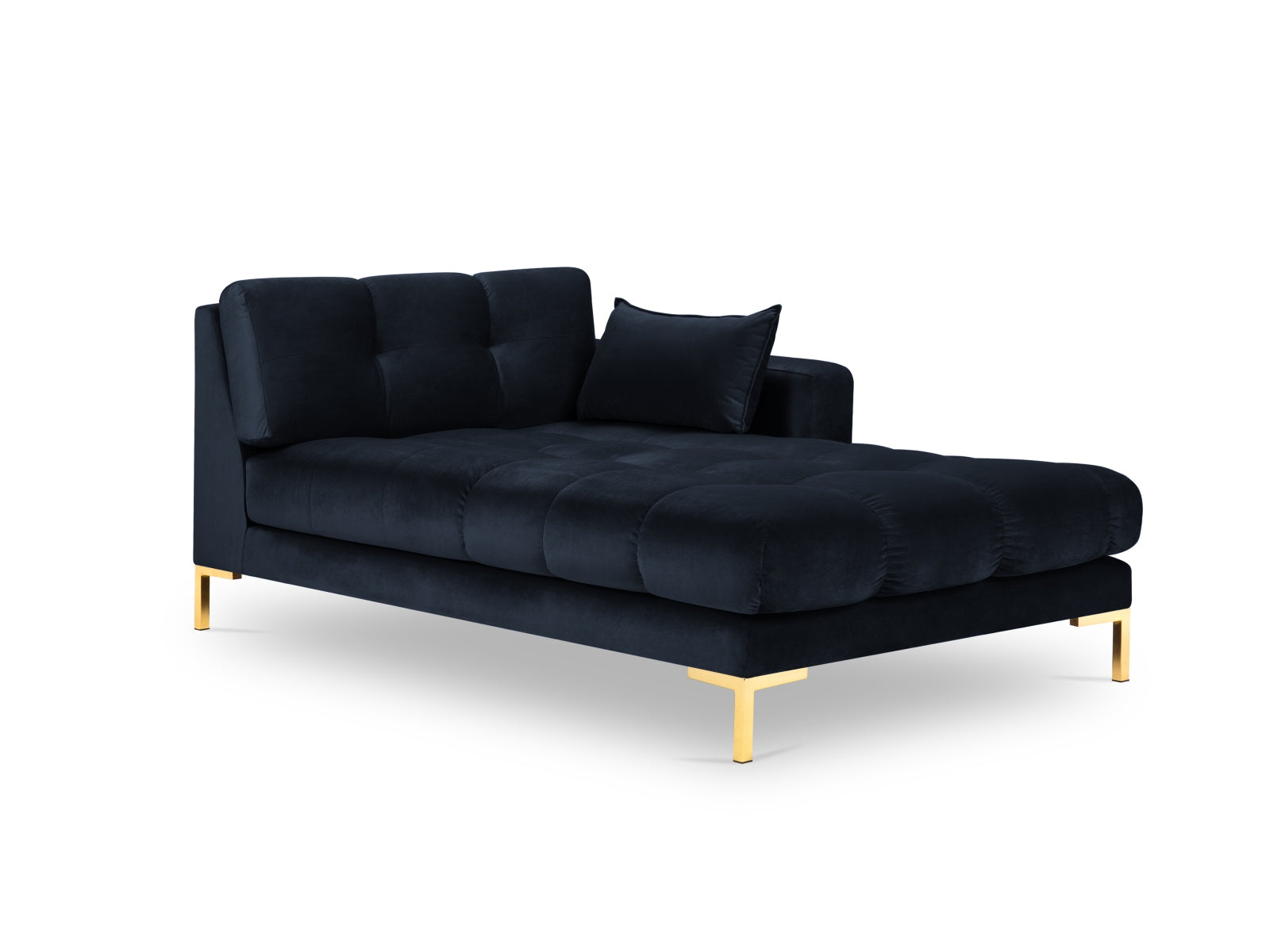 Mamaia Velour Sofa Chaise Lounge rechts 1 Sitz in Dark Blue/Gold präsentiert im Onlineshop von KAQTU Design AG. L-Sofa rechts ist von Micadoni