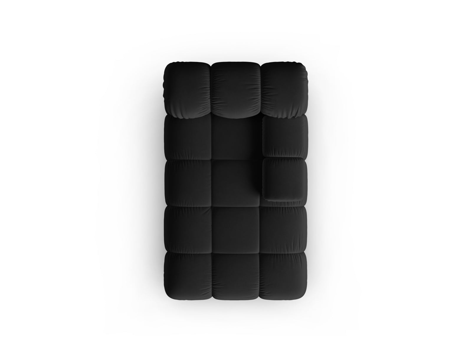 Elegantes Bellis Velour Sofa Chaise Lounge in Schwarz-Bluvel, ideal für stilvolle Räume. Modulares Design von Micadoni für individuelle Anpassung.
