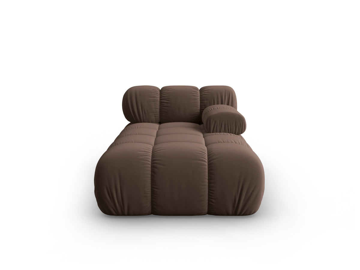 Bellis Velour Sofa Chaise Lounge rechts 1 Sitz 94cm in Dark Brown-Bluvel präsentiert im Onlineshop von KAQTU Design AG. Modulares Sofa ist von Micadoni