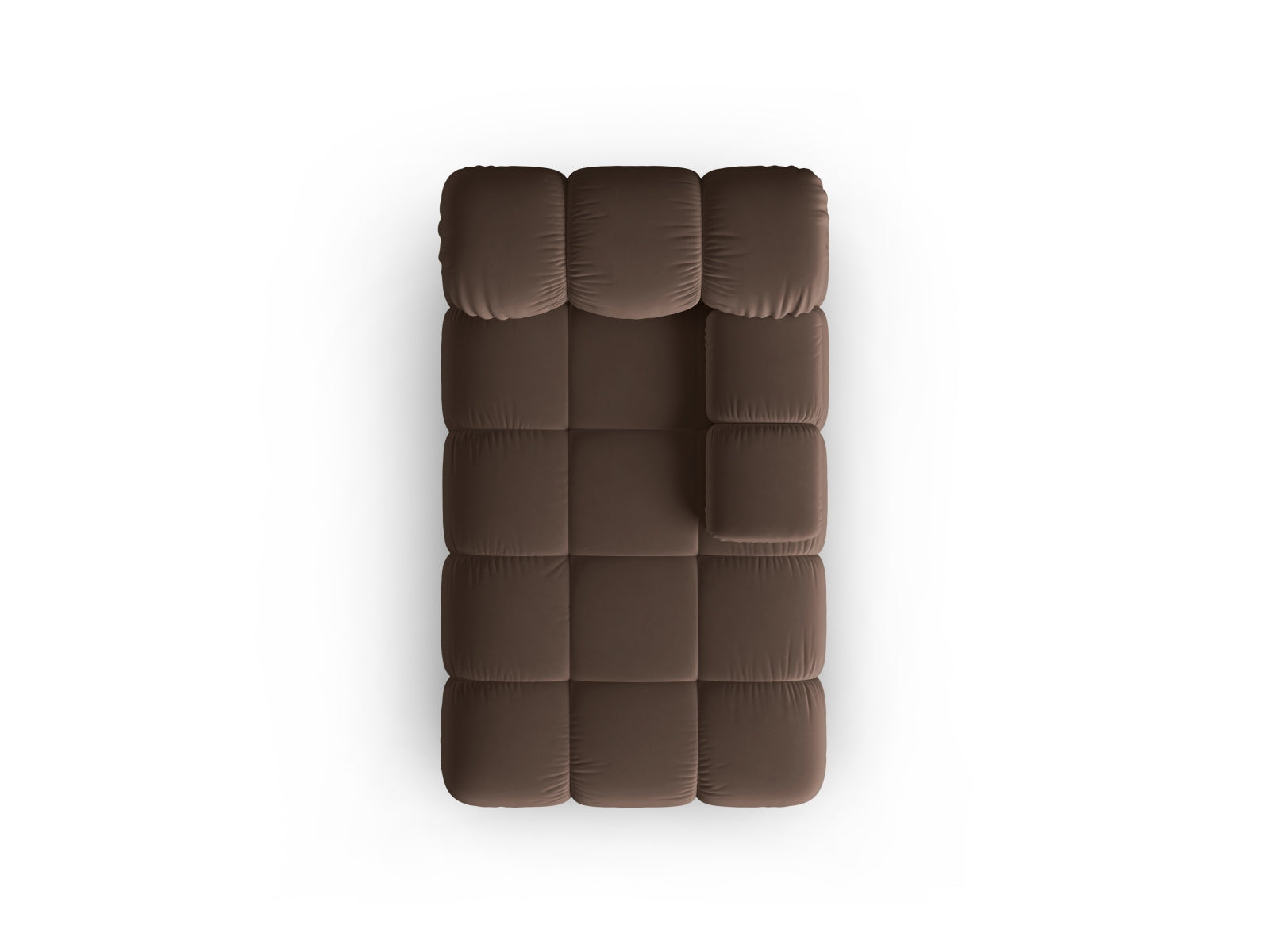 Elegantes Bellis Velour Sofa Chaise Lounge in luxuriösem Dunkelbraun, ideal für stilvolle Wohnräume. Hochwertige Materialien von Micadoni.