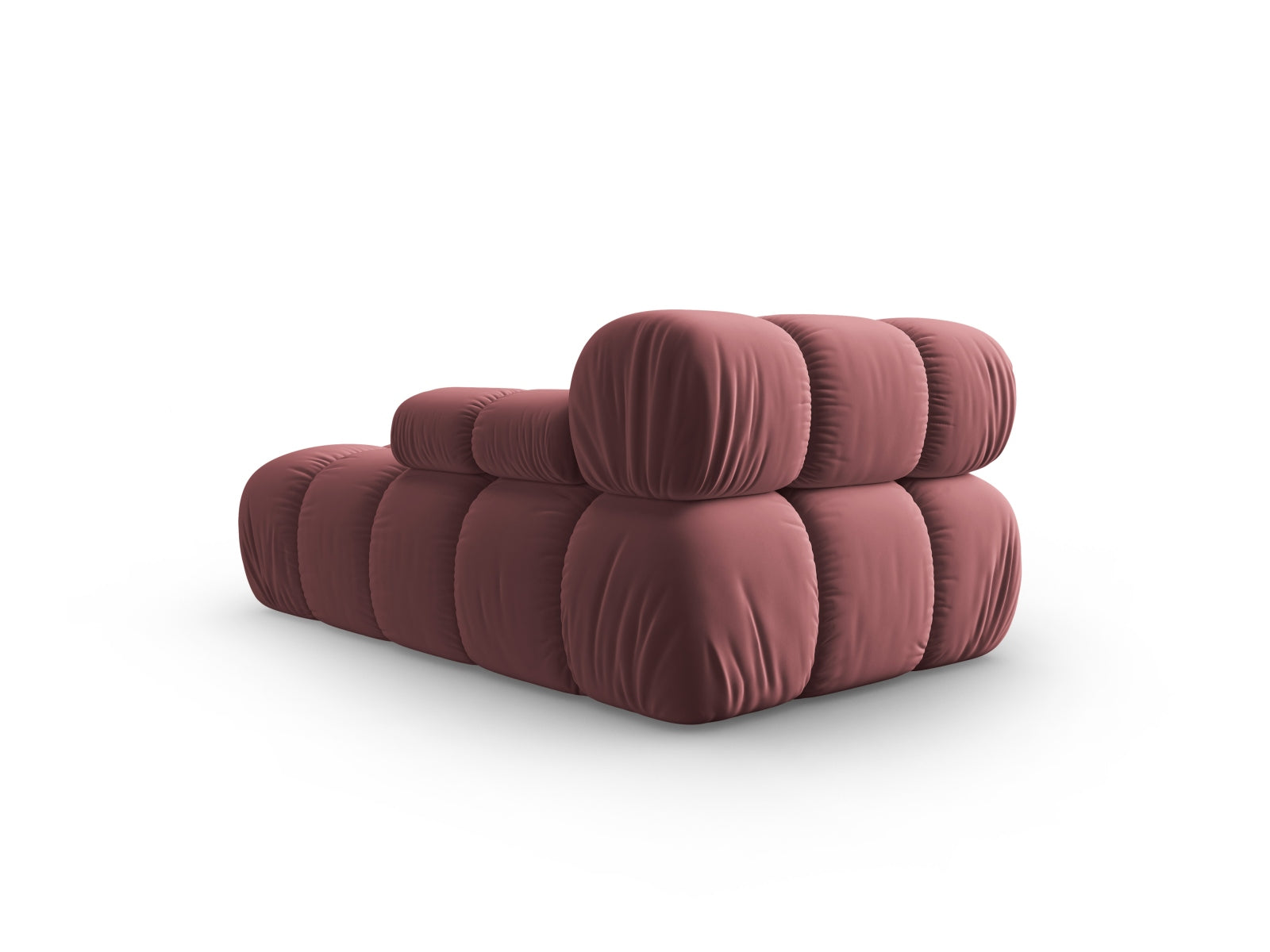 Stylisches Bellis Velour Sofa Chaise Lounge in sanften Pink-Bluvel, 1 Sitz, 94cm, perfekt für moderne Wohnkonzepte und gemütliche Entspannung.