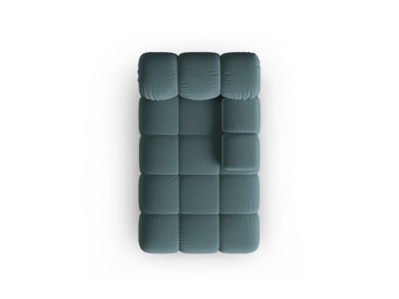 Elegantes Bellis Velour Sofa Chaise Lounge in Türkis, 1-Sitzer mit 94 cm Breite, ideal für stilvolle und komfortable Wohnräume.