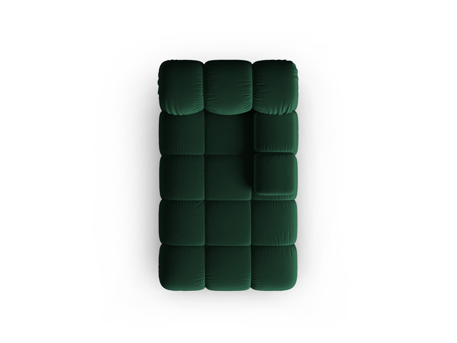 Elegantes Bellis Velour Sofa Chaise Lounge in luxuriösem Flaschengrün, 1-Sitzer mit 94 cm Breite, ideal für stilvolle Wohnräume.