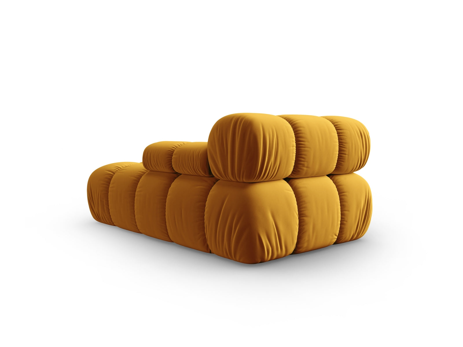 Stilvolles Bellis Velour Sofa Chaise Lounge in Gelb-Bluvel, perfekt für moderne Interiors. Flexibles, modulares Design von Micadoni.