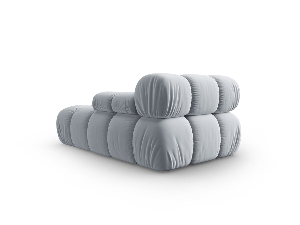 Bellis Velour Sofa Chaise Lounge rechts 1 Sitz 94cm in Light Blue-Bluvel präsentiert im Onlineshop von KAQTU Design AG. Modulares Sofa ist von Micadoni