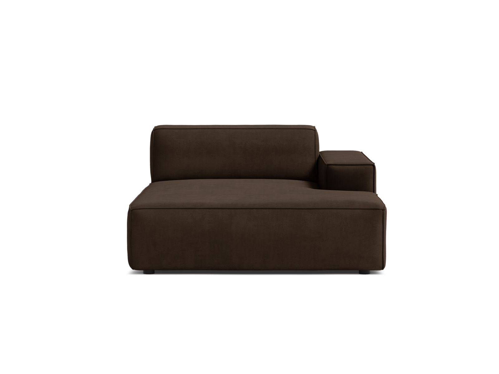 1-Sitzer Chaise Longue Rechts Jodie in Dark Grey-Bluvel präsentiert im Onlineshop von KAQTU Design AG. Modulares Sofa ist von Micadoni