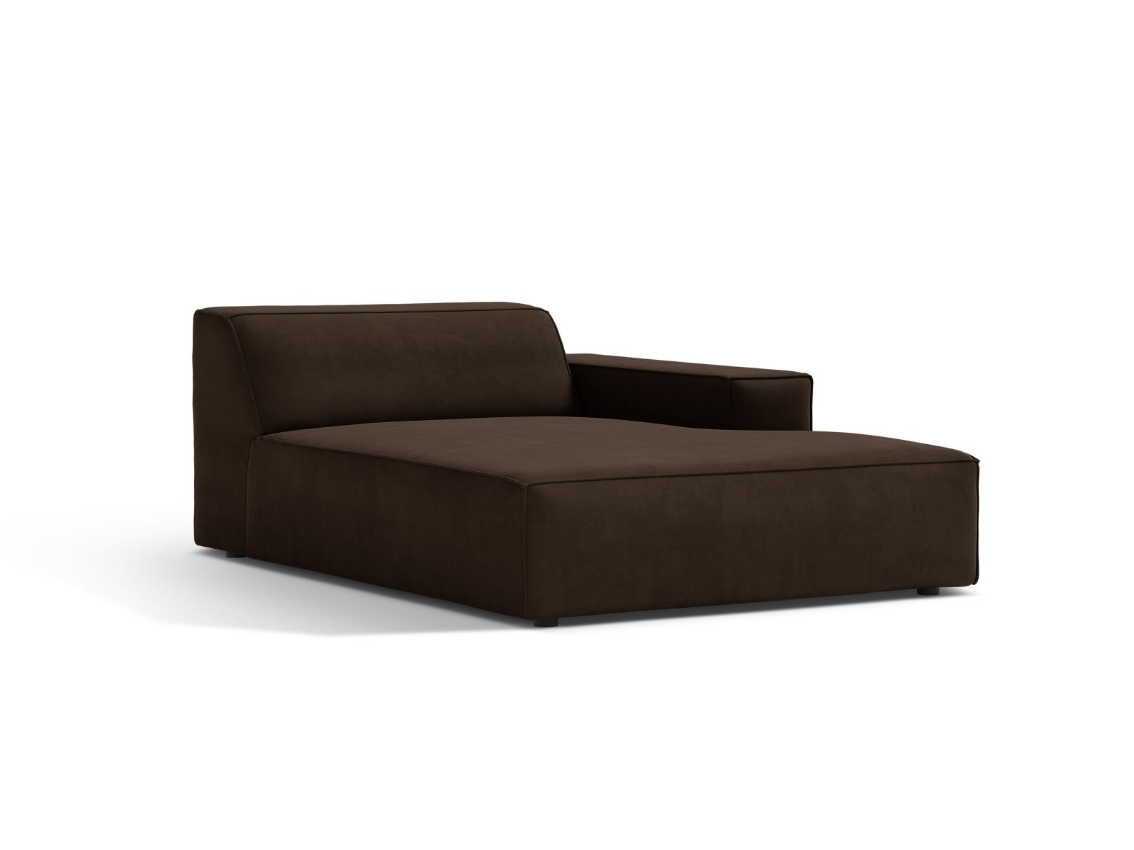 1-Sitzer Chaise Longue Rechts Jodie in Dark Grey-Bluvel präsentiert im Onlineshop von KAQTU Design AG. Modulares Sofa ist von Micadoni