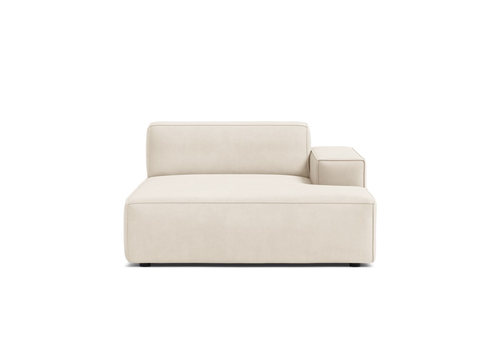 1-Sitzer Chaise Longue Rechts Jodie in Light Beige-Bluvel präsentiert im Onlineshop von KAQTU Design AG. Modulares Sofa ist von Micadoni