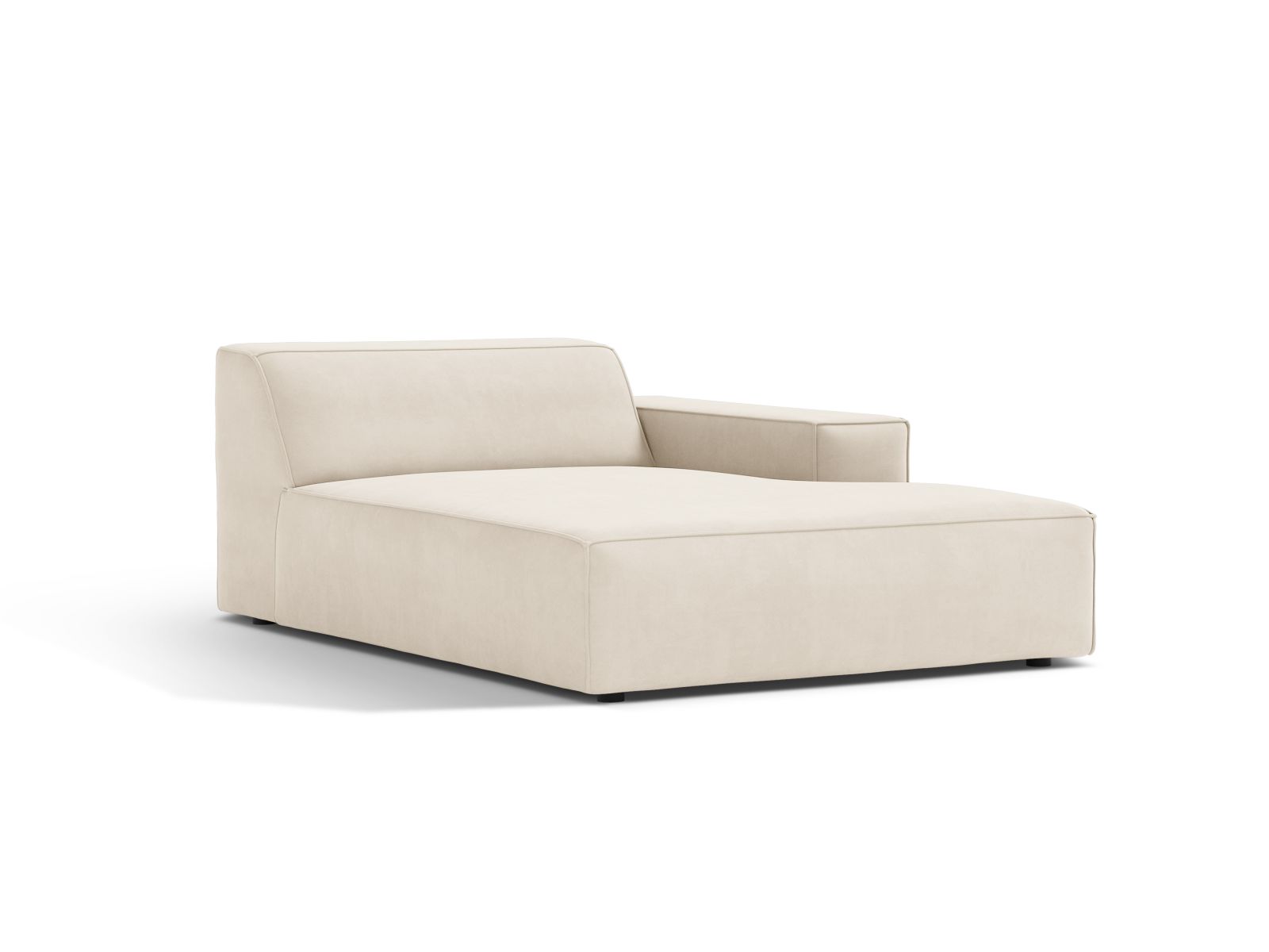 1-Sitzer Chaise Longue Rechts Jodie in Light Beige-Bluvel präsentiert im Onlineshop von KAQTU Design AG. Modulares Sofa ist von Micadoni