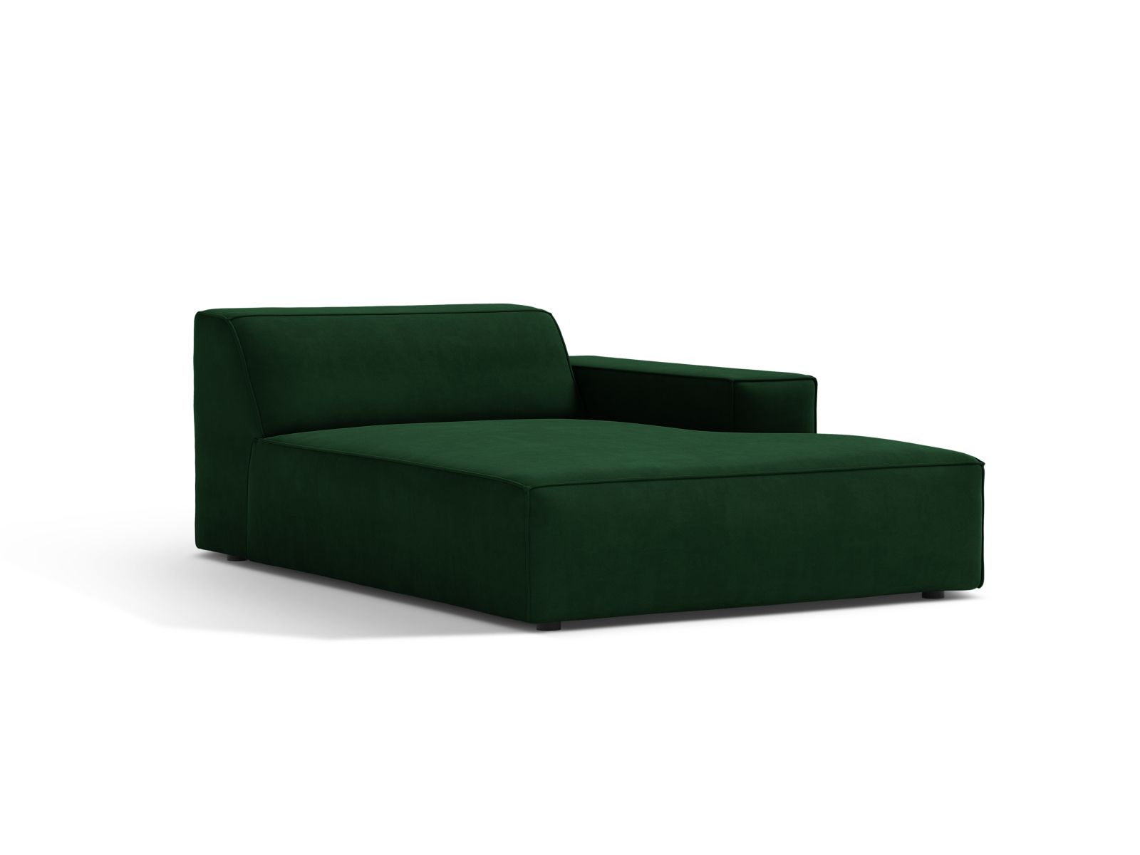 1-Sitzer Chaise Longue Rechts Jodie in Bottle Green-Bluvel präsentiert im Onlineshop von KAQTU Design AG. Modulares Sofa ist von Micadoni