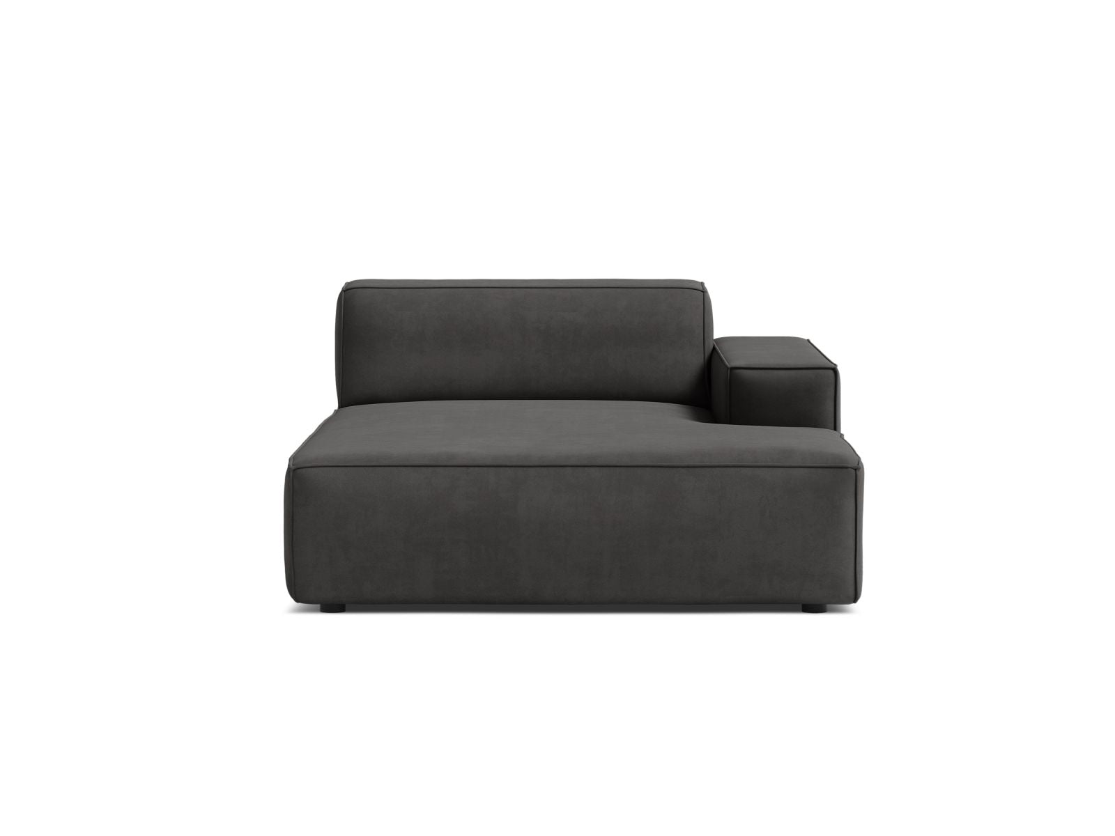1-Sitzer Chaise Longue Rechts Jodie in Grey-Bluvel präsentiert im Onlineshop von KAQTU Design AG. Modulares Sofa ist von Micadoni