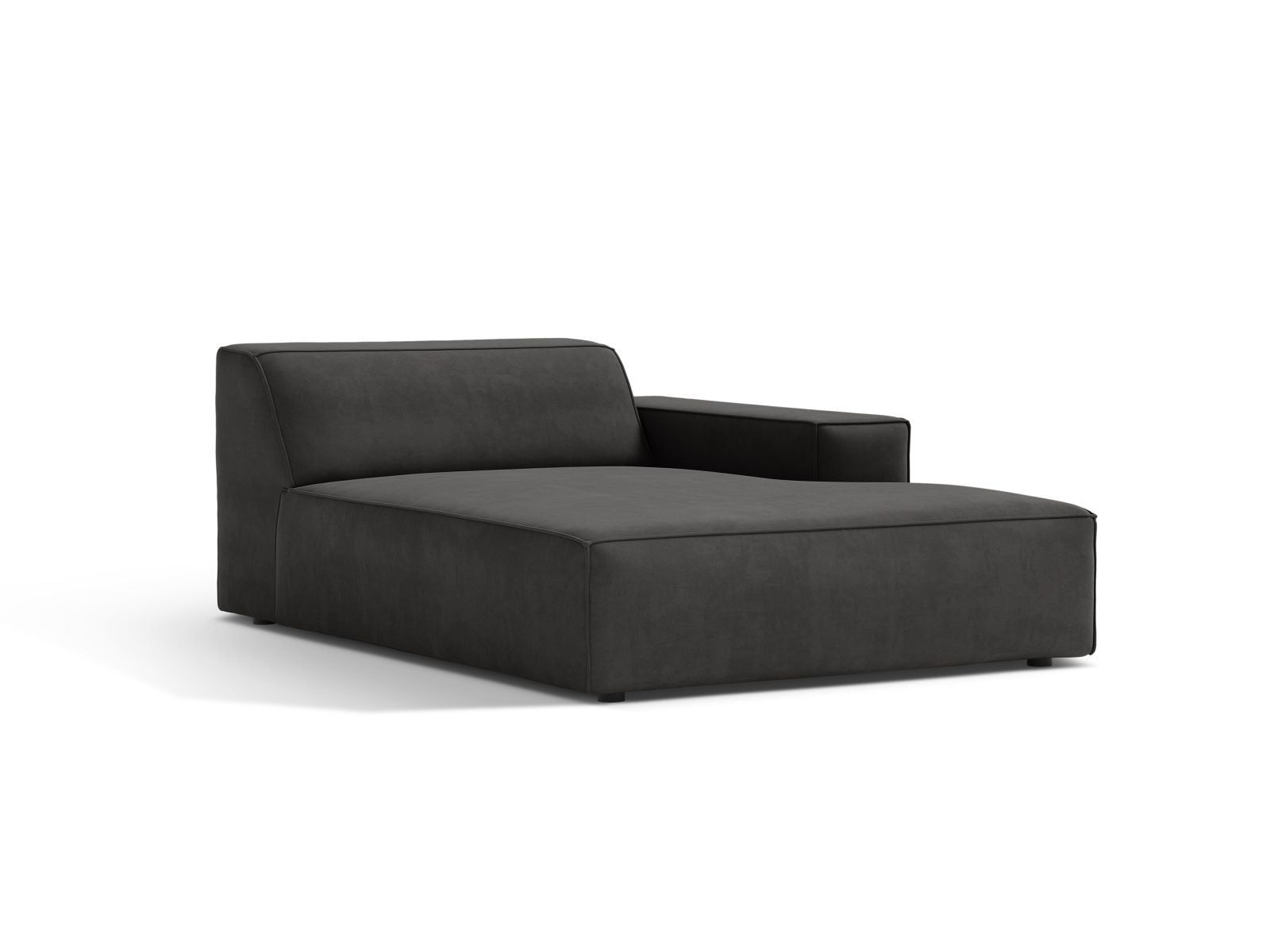 1-Sitzer Chaise Longue Rechts Jodie in Grey-Bluvel präsentiert im Onlineshop von KAQTU Design AG. Modulares Sofa ist von Micadoni