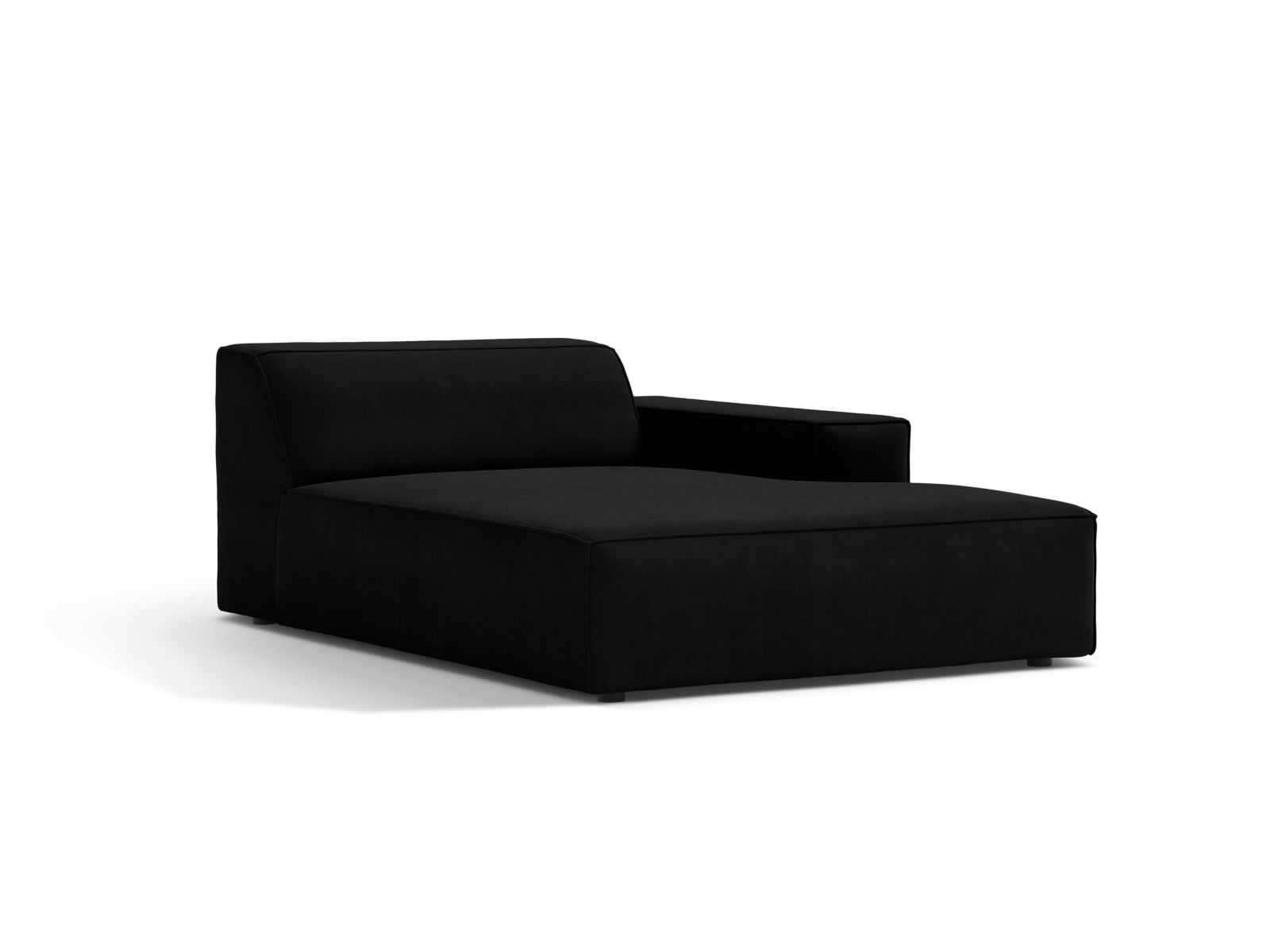 1-Sitzer Chaise Longue Rechts Jodie in Black-Bluvel präsentiert im Onlineshop von KAQTU Design AG. Modulares Sofa ist von Micadoni