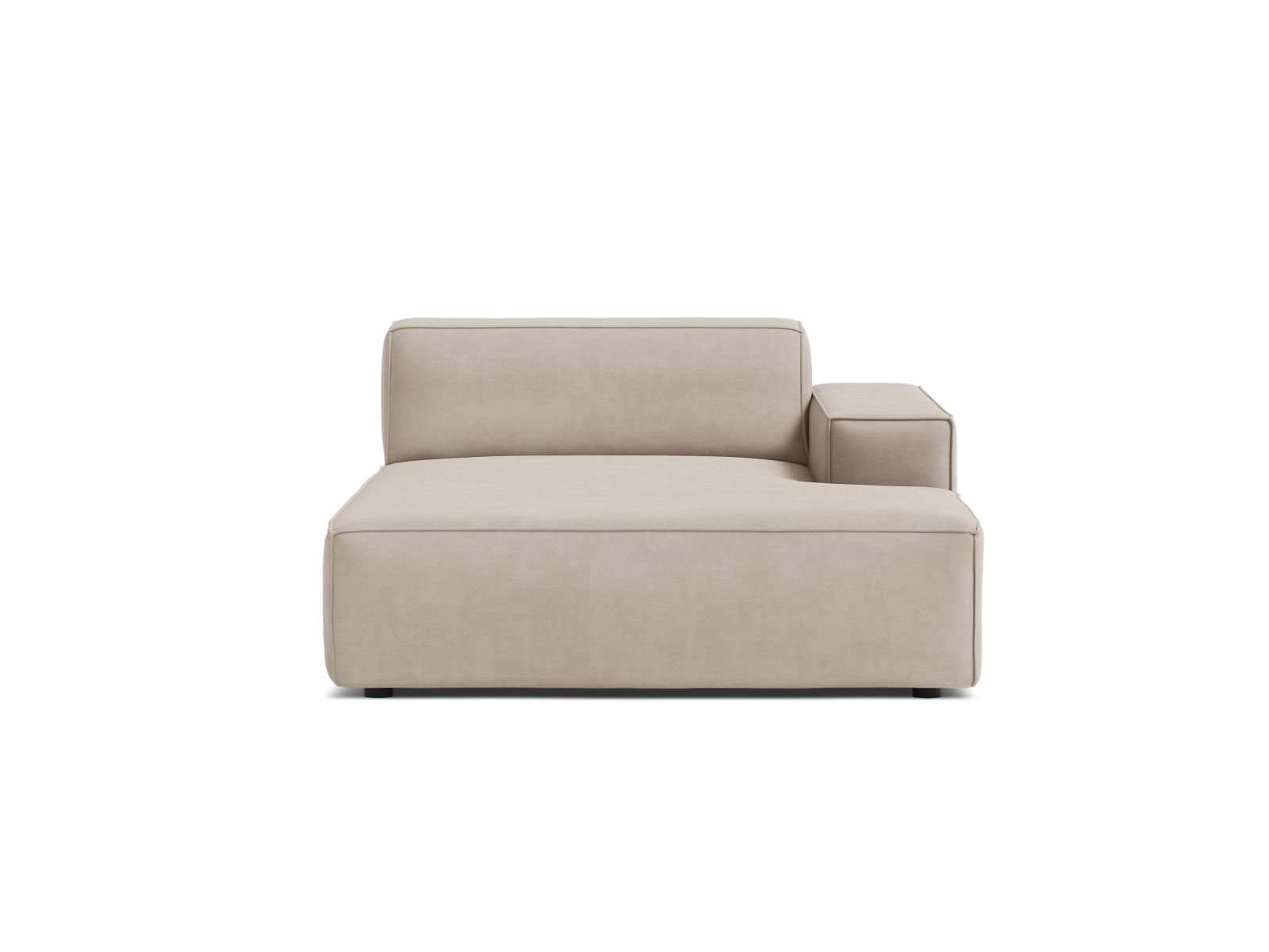 1-Sitzer Chaise Longue Rechts Jodie in Dark Beige-Bluvel präsentiert im Onlineshop von KAQTU Design AG. Modulares Sofa ist von Micadoni