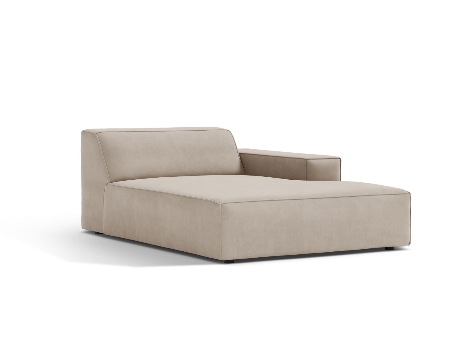 1-Sitzer Chaise Longue Rechts Jodie in Dark Beige-Bluvel präsentiert im Onlineshop von KAQTU Design AG. Modulares Sofa ist von Micadoni