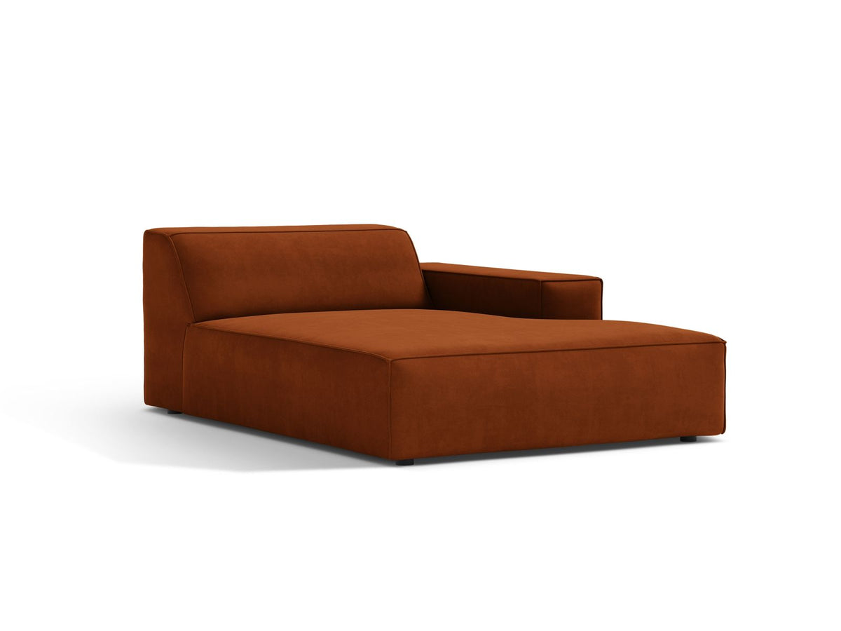 1-Sitzer Chaise Longue Rechts Jodie in Terracotta-Bluvel präsentiert im Onlineshop von KAQTU Design AG. Modulares Sofa ist von Micadoni