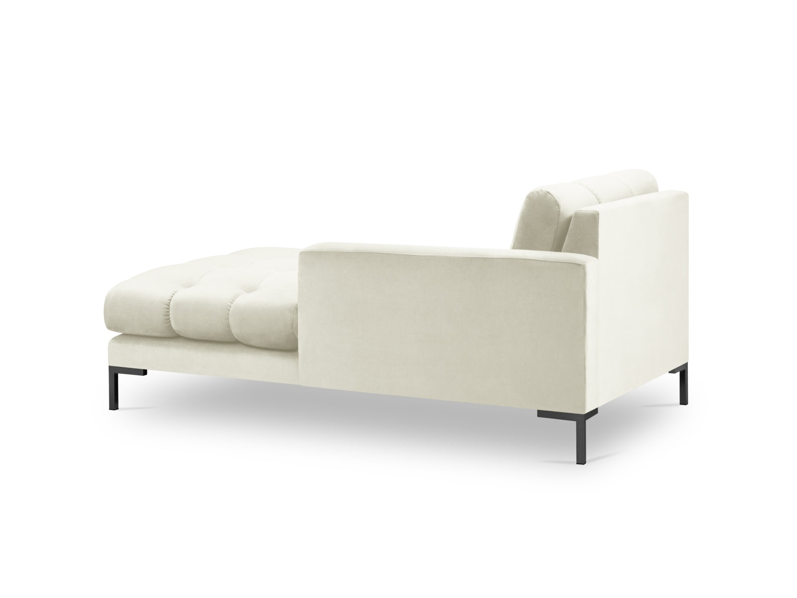 Stilvolles Mamaia Velour Sofa Chaise Lounge in hellem Beige, perfekt für moderne Wohnzimmer und entspannende Momente.