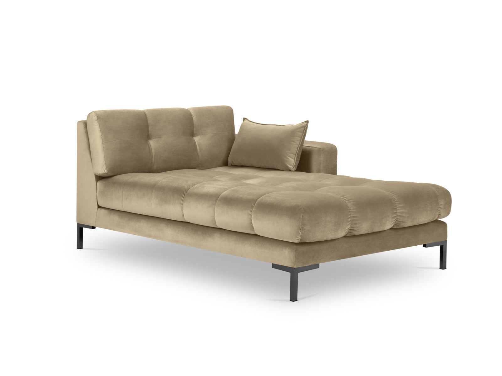 Mamaia Velour Sofa Chaise Lounge rechts 1 Sitz in Beige/Schwarz-Bluvel präsentiert im Onlineshop von KAQTU Design AG. L-Sofa rechts ist von Micadoni