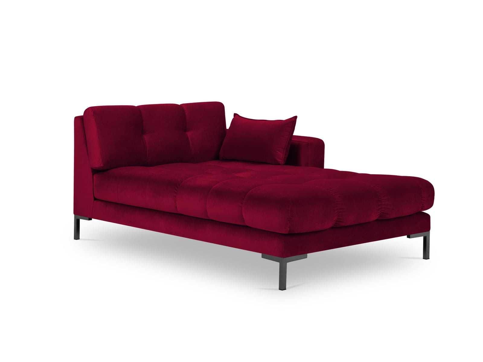 Mamaia Velour Sofa Chaise Lounge rechts 1 Sitz in Red/Schwarz-Bluvel präsentiert im Onlineshop von KAQTU Design AG. L-Sofa rechts ist von Micadoni