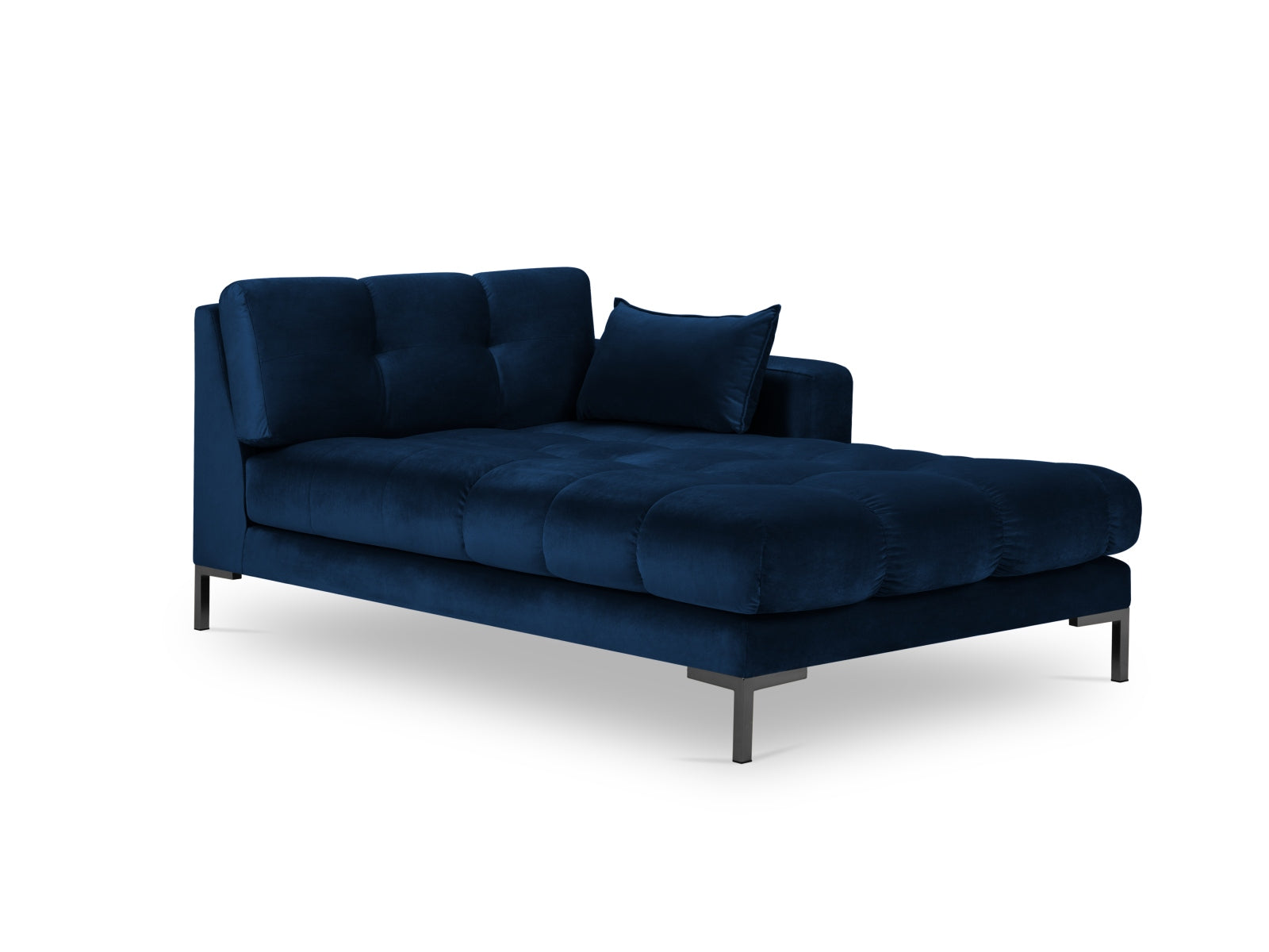 Mamaia Velour Sofa Chaise Lounge rechts 1 Sitz in Royal Blue/Schwarz präsentiert im Onlineshop von KAQTU Design AG. L-Sofa rechts ist von Micadoni