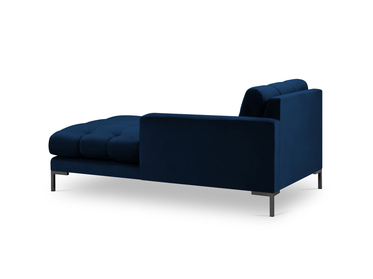 Mamaia Velour Sofa Chaise Lounge rechts 1 Sitz in Royal Blue/Schwarz-Bluvel präsentiert im Onlineshop von KAQTU Design AG. L-Sofa rechts ist von Micadoni