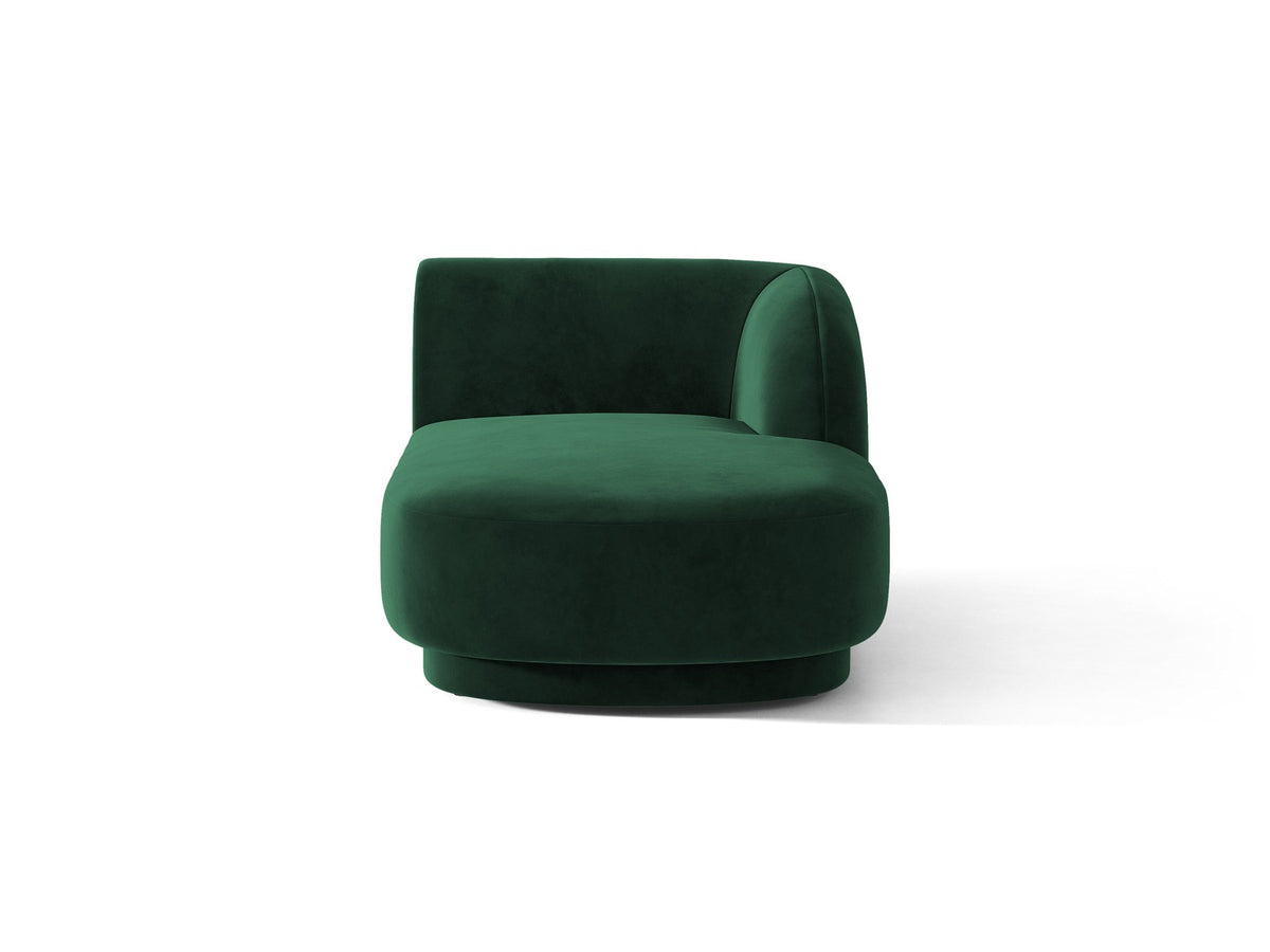 Miley Chaiselongue von Micadoni in Dunkelbeige, Stoffbezug Bluvel, rechtsseitige Ausrichtung, schwarze Kunststoffbeine, modulares Sofa-Element.