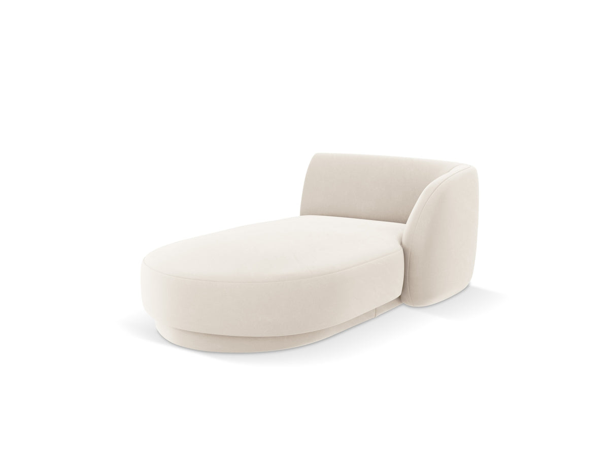 Miley Velour Sofa Chaise Lounge rechts 2 Sitzer in Light Beige-Bluvel präsentiert im Onlineshop von KAQTU Design AG. L-Sofa rechts ist von Micadoni