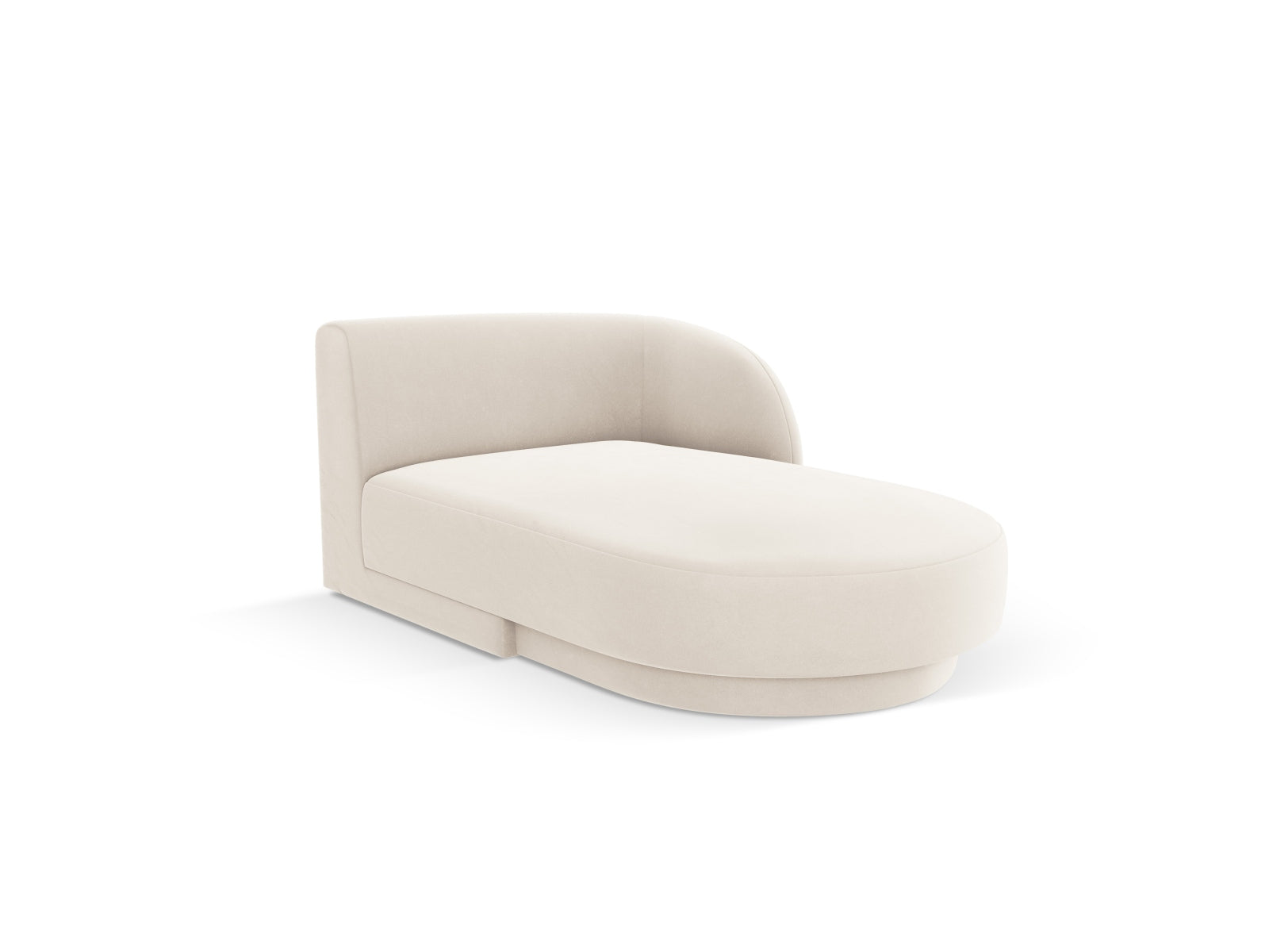 Miley Velour Sofa Chaise Lounge rechts 2 Sitzer in Light Beige-Bluvel präsentiert im Onlineshop von KAQTU Design AG. L-Sofa rechts ist von Micadoni